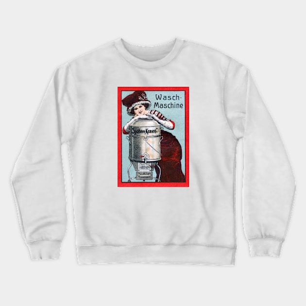 1900 Woman and her Washing Machine Crewneck Sweatshirt by historicimage